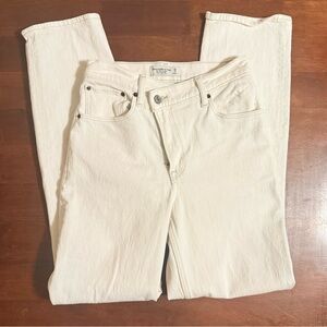 Abercrombie & Fitch Women's Off-White High Rise Jeans